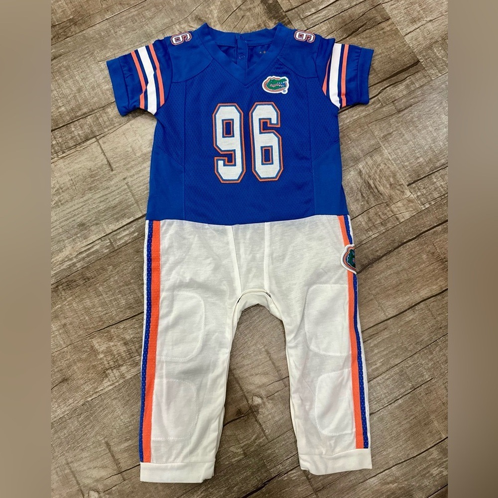 Fast Asleep Florida Gators Baby Football Uniform Sleeper Blue White 18M